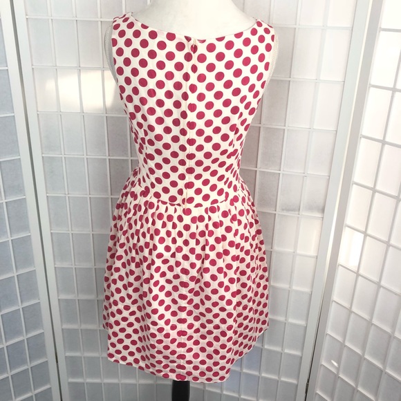 Delia’s Cream w Red Polka Dots Cotton Dress M - Picture 7 of 8
